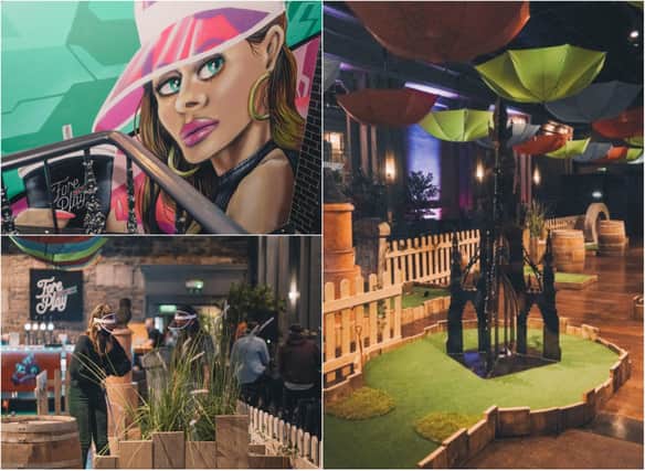 Pictures show what it looks like inside the new adults-only crazy golf venue in Edinburgh.
