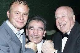 Deceased former Sheffield featherweight boxer Billy Calvert, pictured here with Coronation Street's Steve Arnold and Local ex-Boxers Chairman Harry Carnall, is certainly worth a proud mention despite his lack of titles in his career between 1958 and 1965. Calvert sadly died in 2019, aged 82, and he was an important part of Sheffield's burgeoning boxing history. Calvert fought Howard Winstone twice for the British title, losing on points, and he took defending British and European champion and Welsh legend Winstone the full 15 round distance before losing on points. He retired in May, 1965, with a record of 24 wins, 21 losses, and 4 draws. It is also noteworthy to mention Sheffield's Johnny Cuthbert, who was British Featherweight Champion between 1927 and 1928, and again from 1929 to 1931, and British Lightweight Champion between 1932 and 1934. In addition, The Sheffield Blade Gus Platts, who died aged 51 in 1942, was famous for winning British and European Middleweight Champion titles during his boxing career.