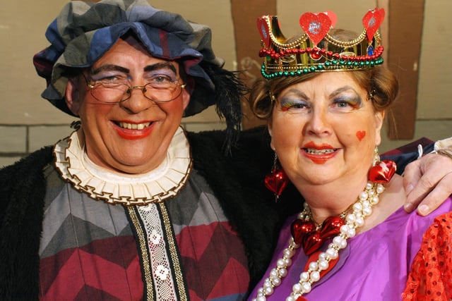 Ferdi, King of Hearts, Phil Granby, and Gertie, Queen of Hearts, Marilyn Harrison, brought a touch of glamour to Bradwell's Centenary Players production of Puss in Boots in 2007