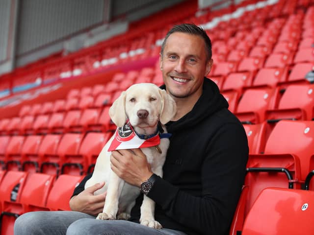 Blade the support dog at Bramall Lane. Picture credit should read: Simon Bellis/Sportimage