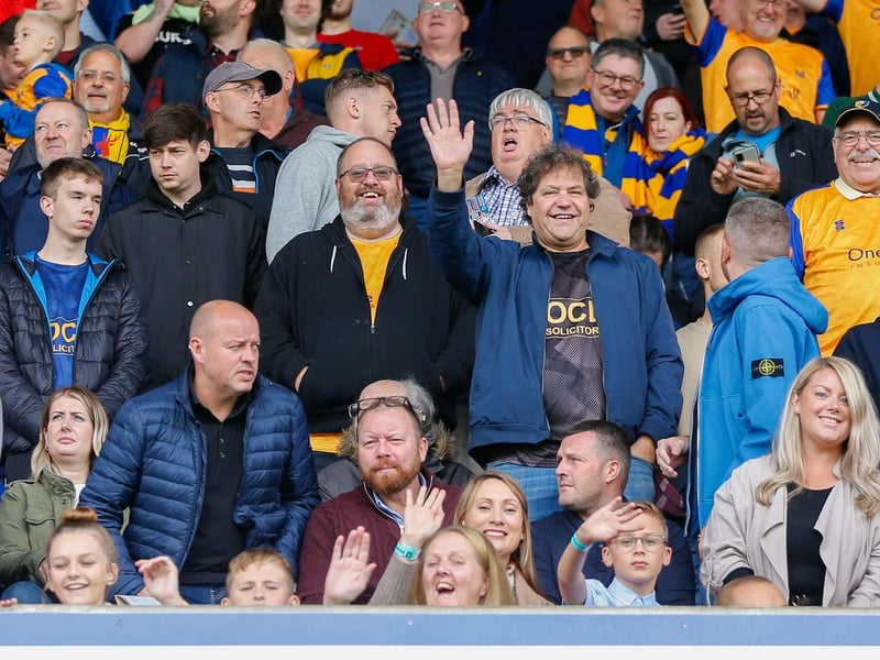 Mansfield Town fans before the match with Harrogate.