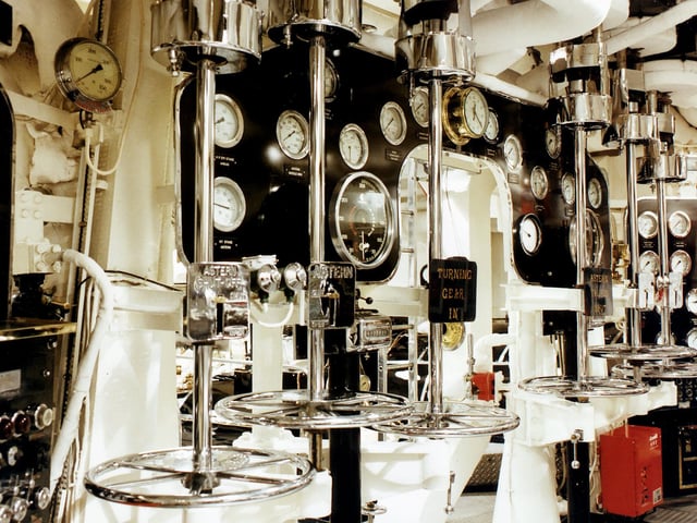 The Powerehouse of Royal Yacht Britannia which drives the yacht.