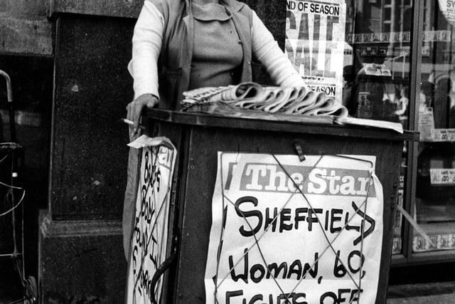 A newsstand selling The Star in Sheffield in 1989