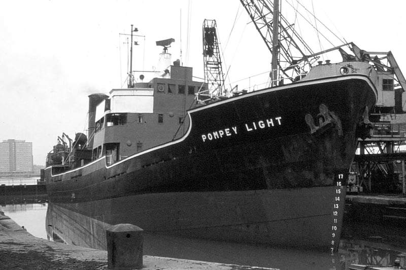 The collier Pompey Light in dock where the IoW car ferry now leaves from. Picture: Graham Stevens Collection