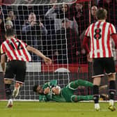 Wes Foderingham saves Viktor Gyokeres penalty during Sheffield United's win over Coventry City: Andrew Yates / Sportimage