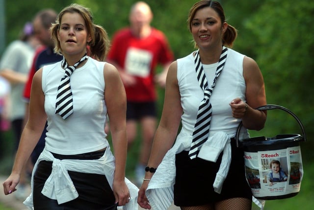 Two 'school girls' took part in the 2004 Sheffield Half marathon fun run