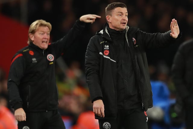 Sheffield United manager Paul Heckingbottom (right) and his assistant Stuart McCall take their side to Blackburn Rovers tomorrow: Simon Bellis / Sportimage