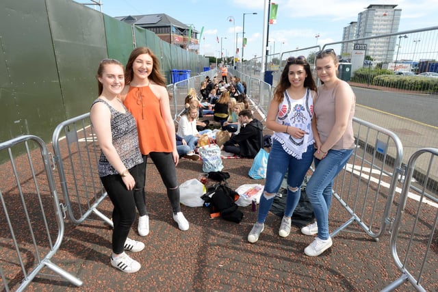 Beyonce fans queuing at the Stadium of Light. Pictured from the left are Rebecca Bennison, Alice Thompson, Matilda Leigh-Jones and Ellie Mann.