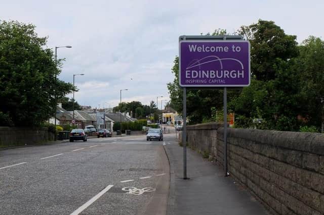 Edinburgh sign in Scotland. Picture: Jim Barton