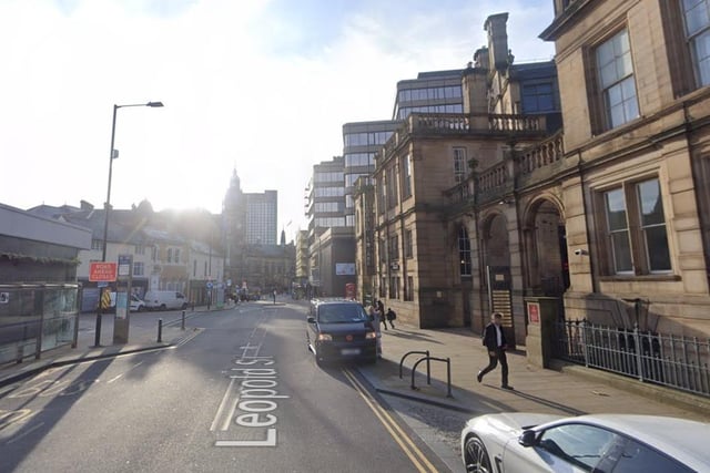 A total of seven reports of violent or sexual offences alleged to have taken place on Leopold Street, Sheffield city centre in September 2022, making it the joint-fifth worst location in the city