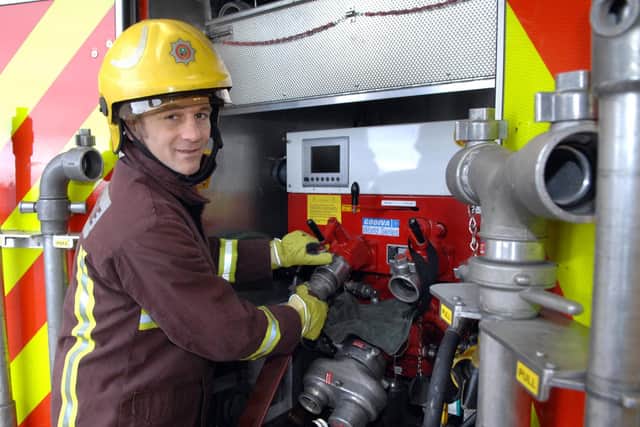 Former footballer Tom Cowan now a firefighter with the South Yorkshire Fire and Rescue service - Picture Chris Lawton 2008