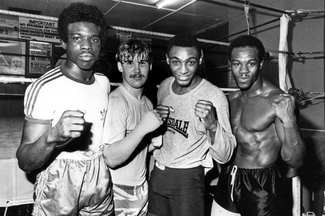 Sheffield boxing great Herol 'Bomber' Graham, second from right, with Jimmy Thornton, Jimmy Ellis and Andrew Sumner, in November 1984