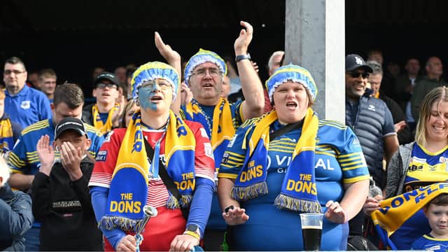 Dons fans travelled in good numbers to Cumbria. Picture by Howard Roe/AHPIX.com