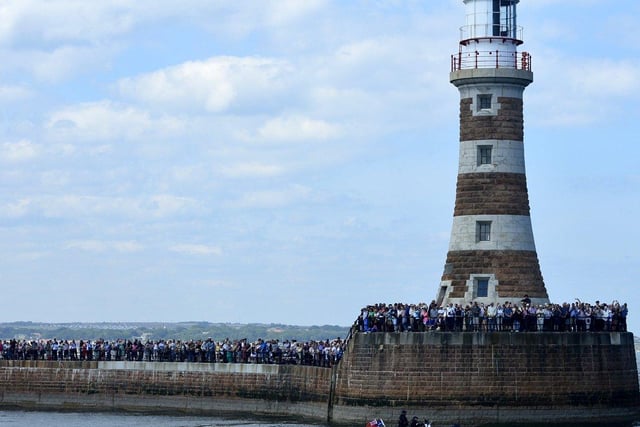 Roker Pier offered a spectacular view for spectators and the ships.