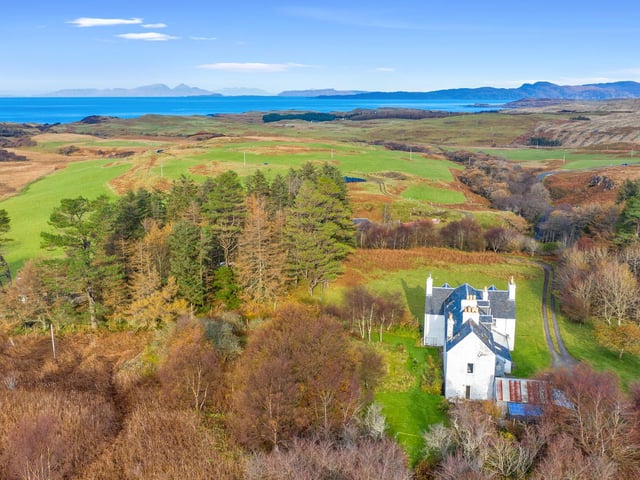The 10-bedroom property, which dates back to the 1600s, sits in 10 acres of land with spectacular sea views