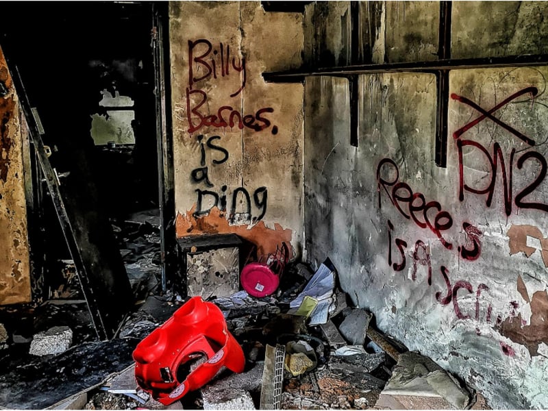 Graffiti now adorns the walls of the club.