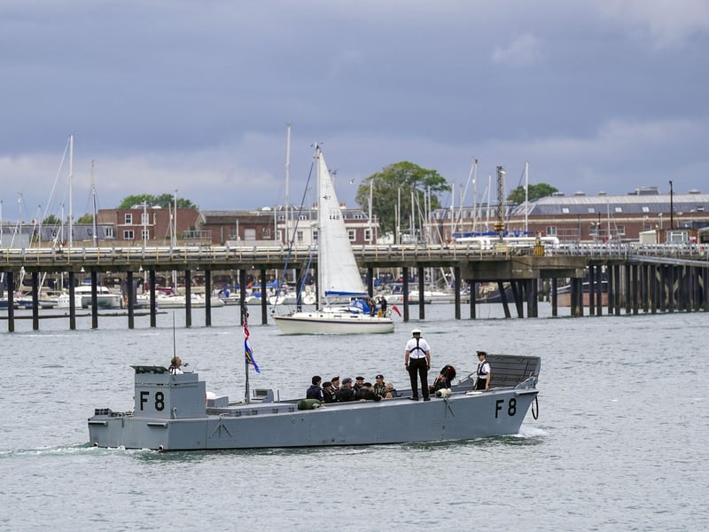 D-Day veterans are welcomed to the Portsmouth Historic Dockyard to commemorate the 77th anniversary of the Normandy Landings. Picture date: Sunday June 6, 2021. Picture: Steve Parsons/PA Wire