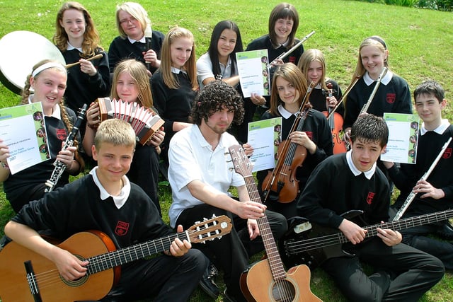 THe New Mills school musical group which has qualified for a prestigious national festival 