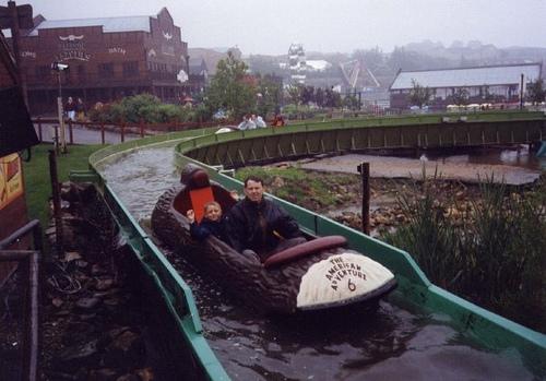 Whatever the weather, the log flume  was always a popular ride.