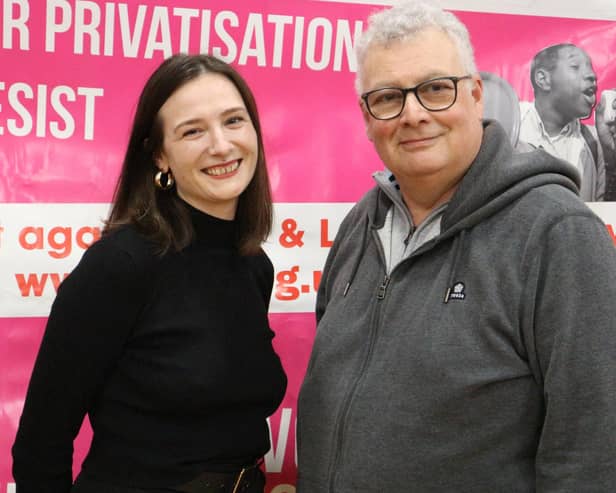 Sheffield general election candidates for the Trade Unionist and Socialist Coalition, Mick Suter and Isabelle France. Picture: TUSC