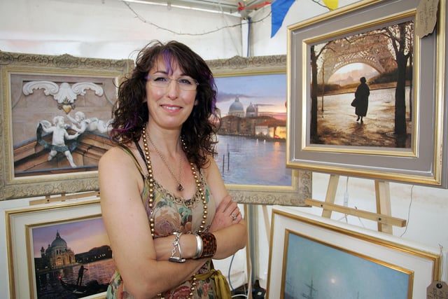 Helen Parsley with some of her work in 2011