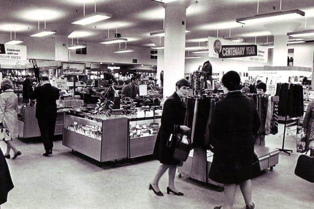 Inside the store during the 70s.
