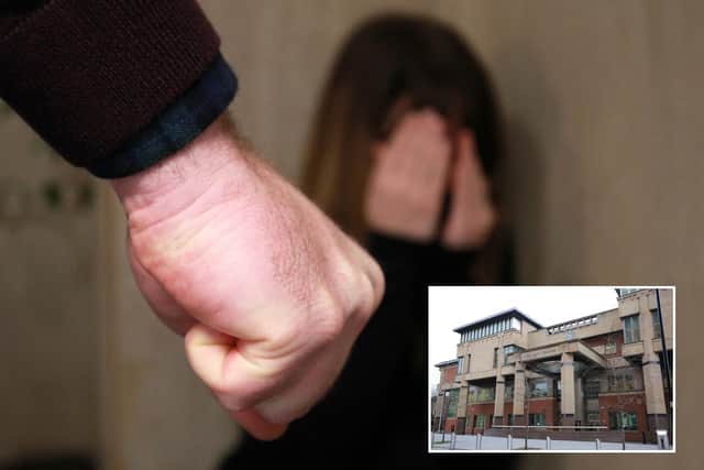 Sheffield Crown Court, pictured, has heard how a Sheffield thug who kicked and punched a female, fellow drug-user and stole her money has been given a suspended prison sentence.