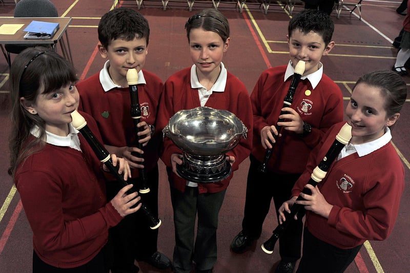 Ramsden Primary School's recorder band at the festival.