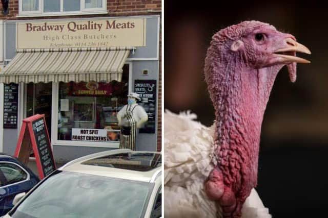 Turkey prices are expected to go up due to bird flu limiting demand, as a local butcher says "the situation is not good". (Images from google maps and Getty).