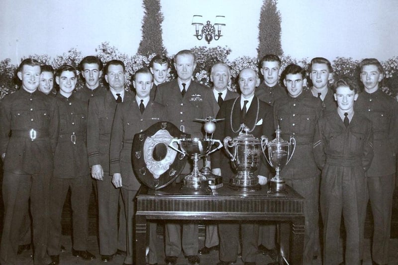 Falkirk 470 Squadron shows off an impressive array of silverware  during and wards night in the past