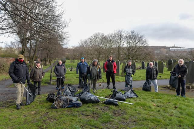Darnall Cemetery group litter picking on March 13.