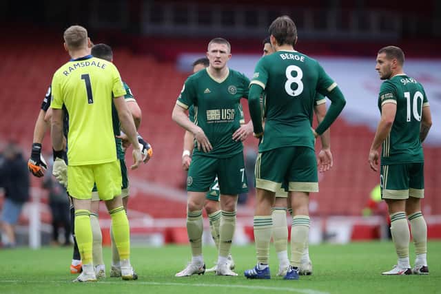 Sheffield United's John Lundstram looks on dejected at the final whistle during the Premier League match at the Emirates Stadium, London.   David Klein/Sportimage