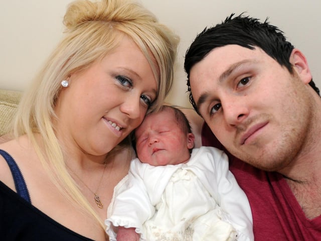 Sarma Arins, Maternity Assistant at KMH and Stuart Godfrey, Theatre staff at KMH are the first members of staff at the hospital to have a baby at the new ward.
Baby Betsy Ann Godfrey was born at 2.45am on new years day weighing 6lb 11 .
They met each other at the hospital.