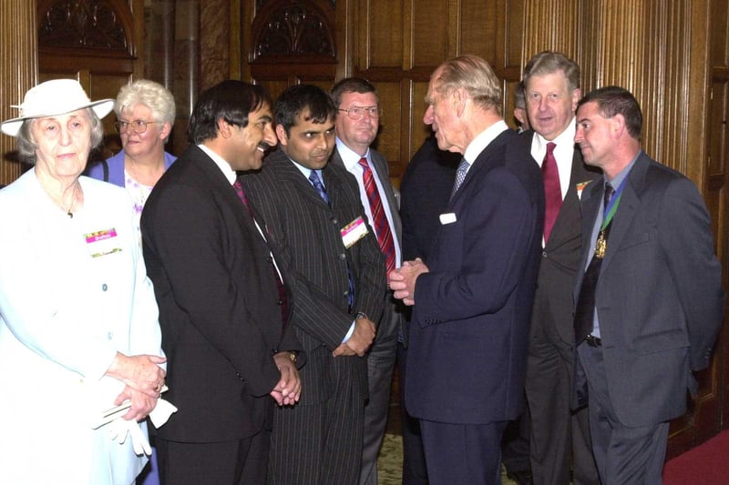 Pictured at the Sheffield Town Hall, where  the Queen and Prince Phillip visited. Seen is Prince Phillip at the lunchtime reception meeting representatives from Civic and business organisations.