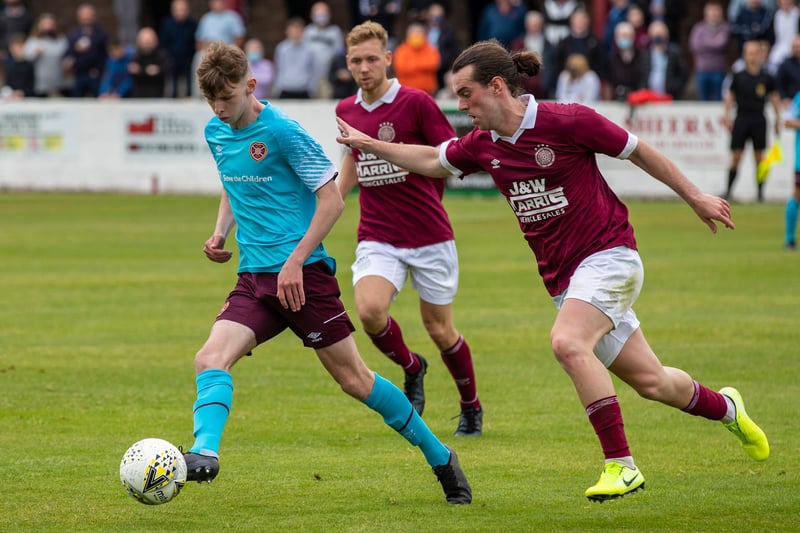 The 17-year-old right has been at Hearts since under-11 level. He got the second half against Linlithgow, replacing Michael Smith at half-time.