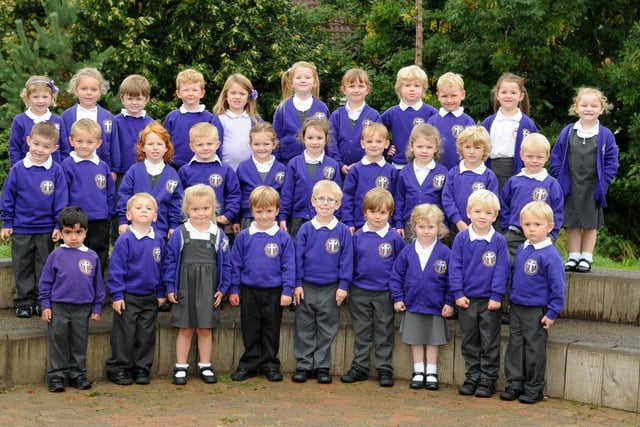 Mrs Tiffin's reception class at Cleadon Village C of E Primary School. Does this bring back lovely memories?