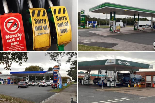 Our snapper Stu Norton has been looking at petrol stations in Sunderland and nearby South Tyneside as the nationwide lack of drivers continues to affect deliveries of fuel.