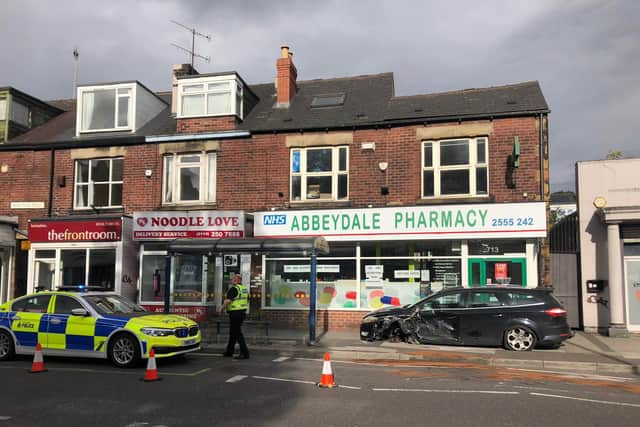 The scene at Abbeydale Road following the arrest.