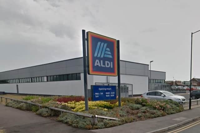 Aldi in Handsworth, Sheffield, where there is now a 'one trolley, one person' rule (pic: Google)