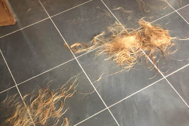 It was such a relief to see my hair dresser after 6 months - she cut off so much hair!
