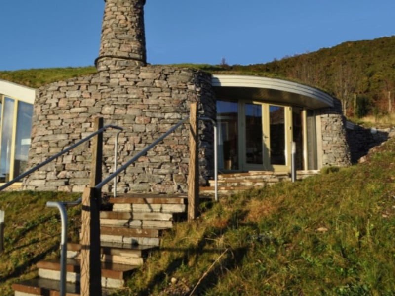 The two unique houses were designed by Hebridean architect Stuart Bagshaw.
