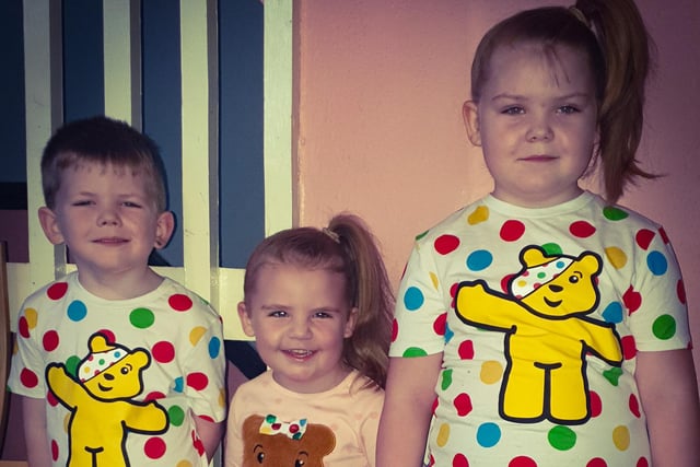 Gemma Allen shared this image of her children Olivia-Rose, aged seven, Joshua, age five, and Emelia-Leigh, age four.