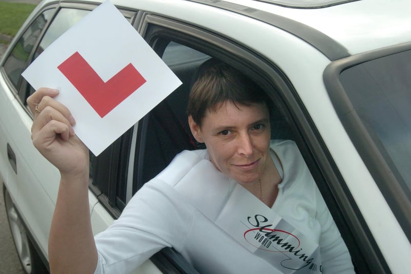 Karen Hinchcliffe, pictured in October 2004, lost weight to gain confidence to pass her driving test