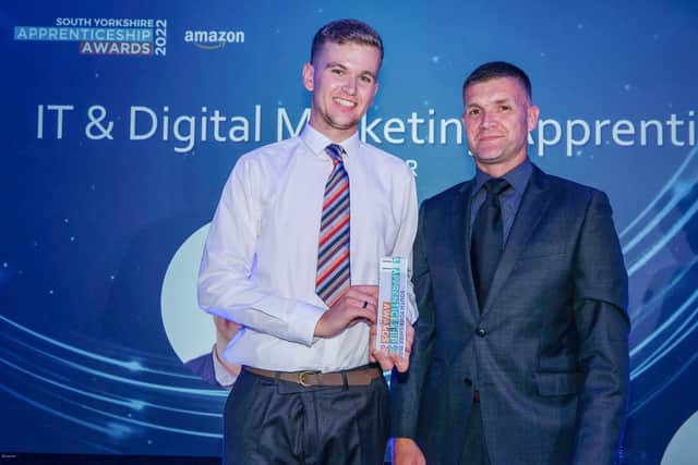 IT and Digital Marketing, Winner Tom Cutts, presented by Lee Hill, Learning Curve Group
