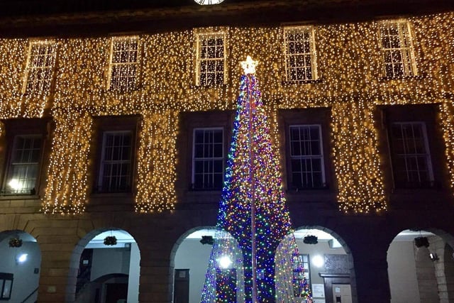 The town got an upgrade to its Christmas lights this year and is dazzling with this veil of sparkle over the town's Ballhouse after the Santa Claus in Montrose charity raised money for the illuminations.