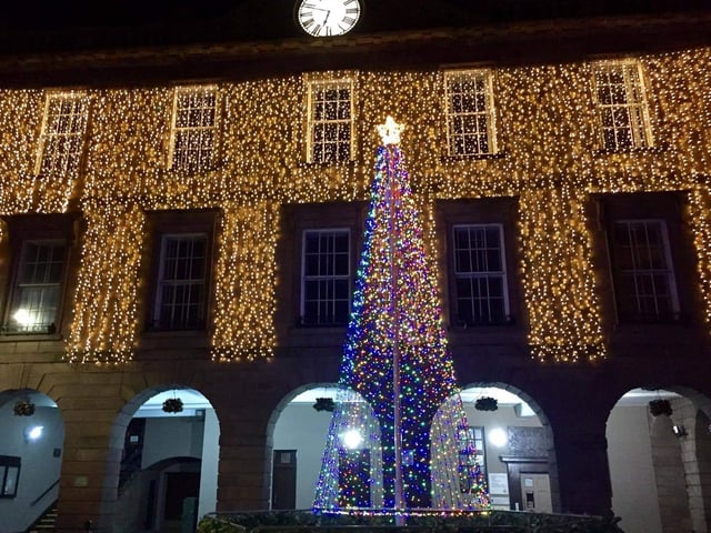 The town got an upgrade to its Christmas lights this year and is dazzling with this veil of sparkle over the town's Ballhouse after the Santa Claus in Montrose charity raised money for the illuminations.