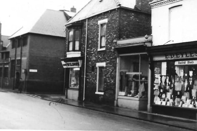 A retro view of Murray Street showing a wool shop and Alma Street near St Paul's Hall. Photo: Hartlepool Library Service.