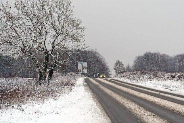 Snow has been falling in parts of Derbyshire.