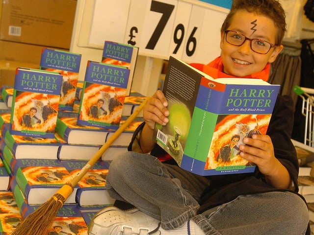 Joshua Robinson gets in some Harry Potter reading at ASDA store on Bawtry Rd Doncaster at the launch of the Half Blood Prince in 2005