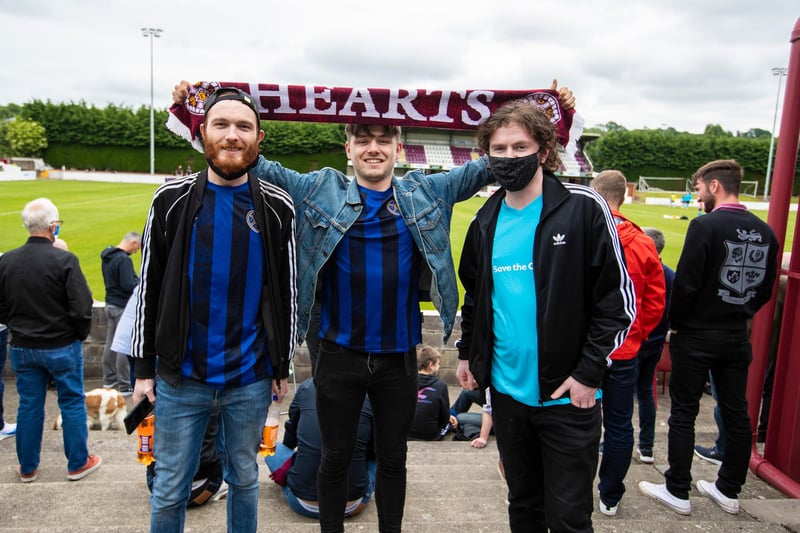 Some Hearts fans were among the 500 spectators who took in the friendly match against Linlithgow Rose at Prestonfield.
